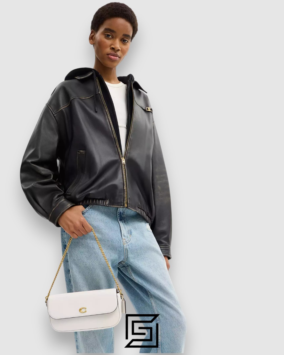 ⁦Coach Brook Flap Chain Bag White Style CAN90⁩ - الصورة ⁦10⁩