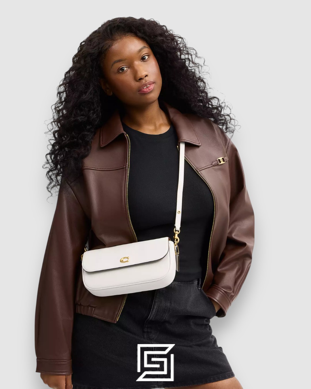 ⁦Coach Brook Flap Chain Bag White Style CAN90⁩ - الصورة ⁦8⁩