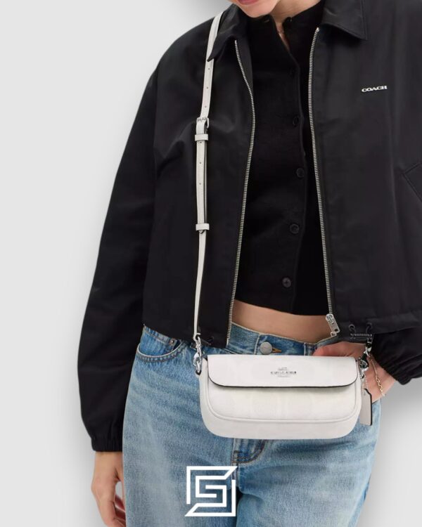 Coach Hailey Flap Bag In Signature Canvas White Style Number CAN70