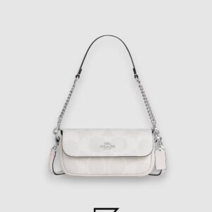 Coach Hailey Flap Bag In Signature Canvas White Style Number CAN70 - Image 1