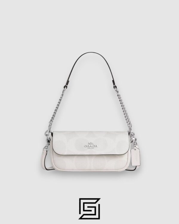 Coach Hailey Flap Bag In Signature Canvas White Style Number CAN70