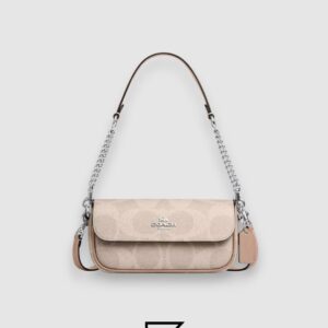 Coach Hailey Flap Bag In Signature Canvas Beige Style Number CAN70 - Image 1