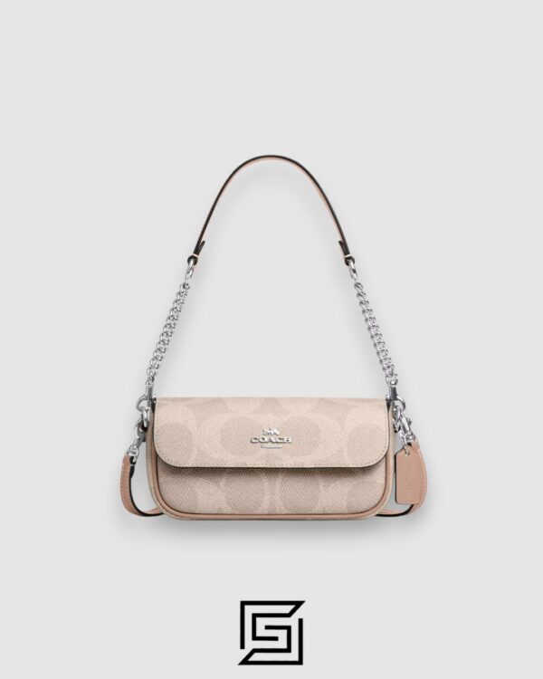 Coach Hailey Flap Bag In Signature Canvas Beige Style Number CAN70