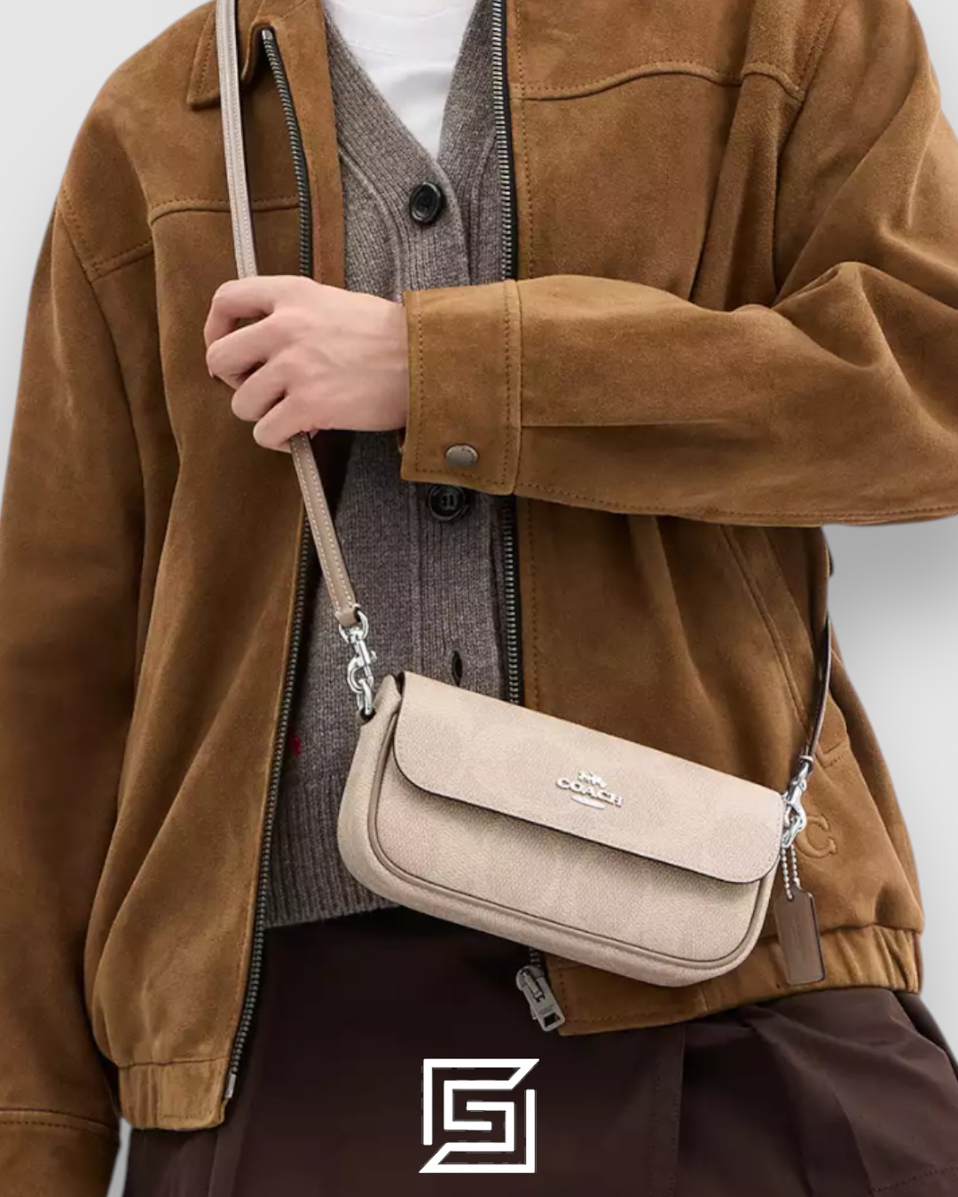 Coach Hailey Flap Bag In Signature Canvas Beige Style Number CAN70 - Image 7