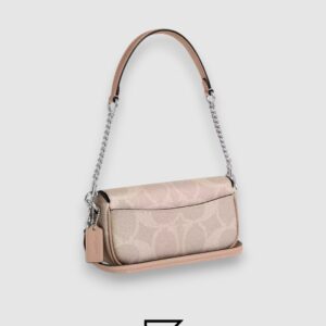 Coach Hailey Flap Bag In Signature Canvas Beige Style Number CAN70 - Image 2
