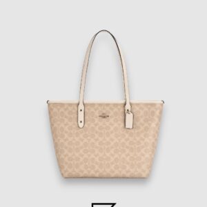 Coach City Tote Bag In Signature Canvas White Hand Style Number CCQ28 - Image 1