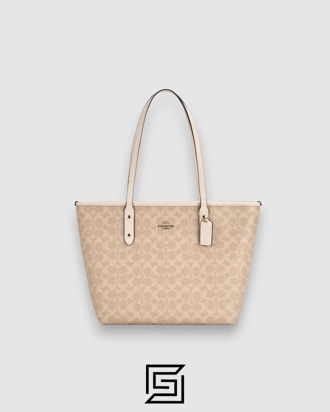 Coach City Tote Bag In Signature Canvas White Hand Style Number CCQ28 - Image 1