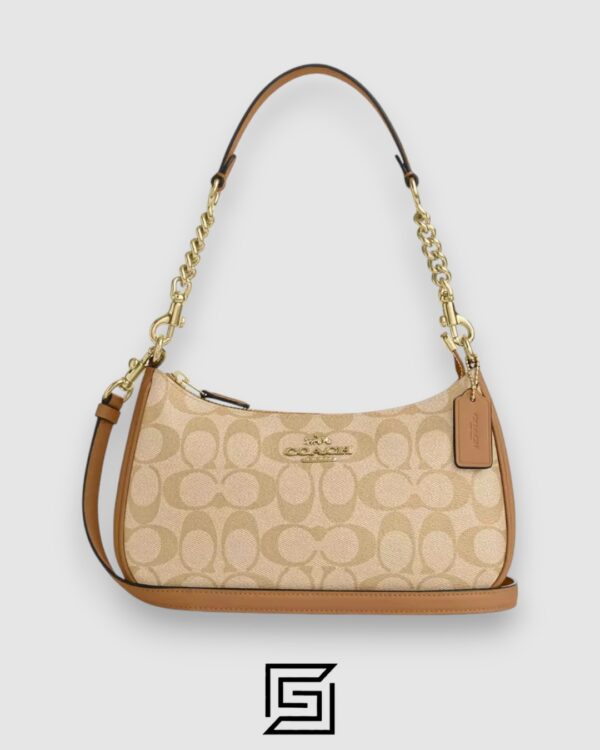 Coach Teri Shoulder Bag In Signature Canvas Khaki Style Number CA548