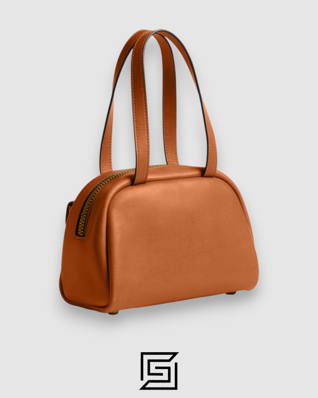 ⁦Coach Twin Turnlock Bag 20 Light Brown Style Number CCC55⁩ - الصورة ⁦3⁩