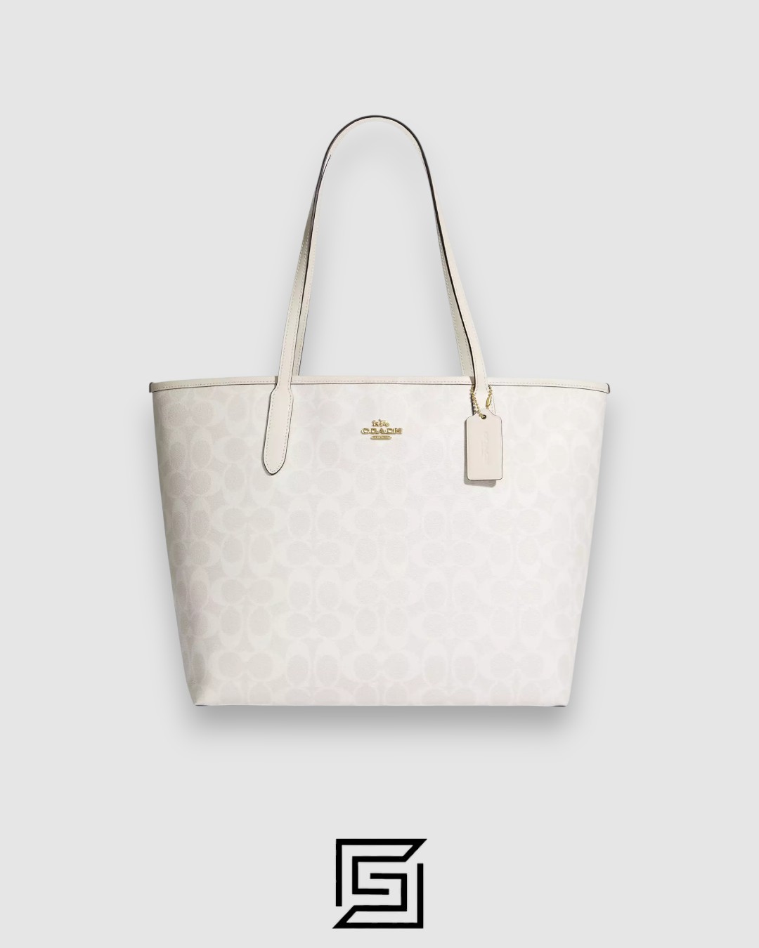 Coach City Tote Bag In Signature Canvas White Style Number 5696 - Image 1