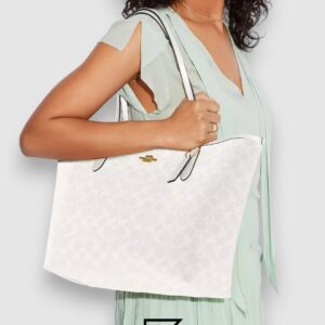 Coach City Tote Bag In Signature Canvas White Style Number 5696 - Image 4