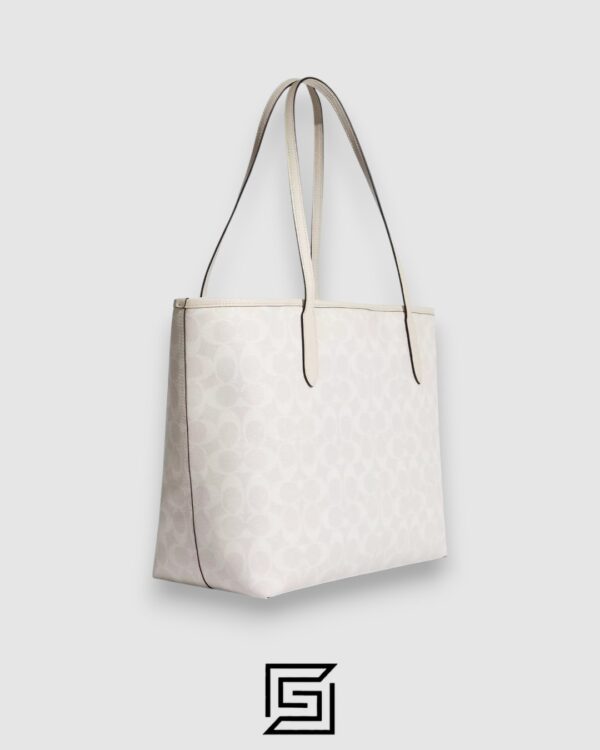 Coach City Tote Bag In Signature Canvas White Style Number 5696