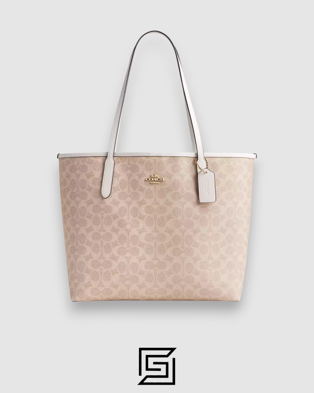 ⁦Coach City Tote Bag In Signature Canvas Khaki Style Number 5696⁩ - الصورة ⁦1⁩