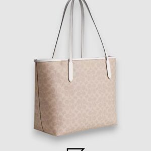⁦Coach City Tote Bag In Signature Canvas Khaki Style Number 5696⁩ - الصورة ⁦2⁩