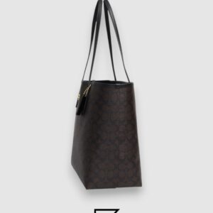 Coach City Tote Bag In Signature Canvas Dark Brown Style Number 5696 - Image 2