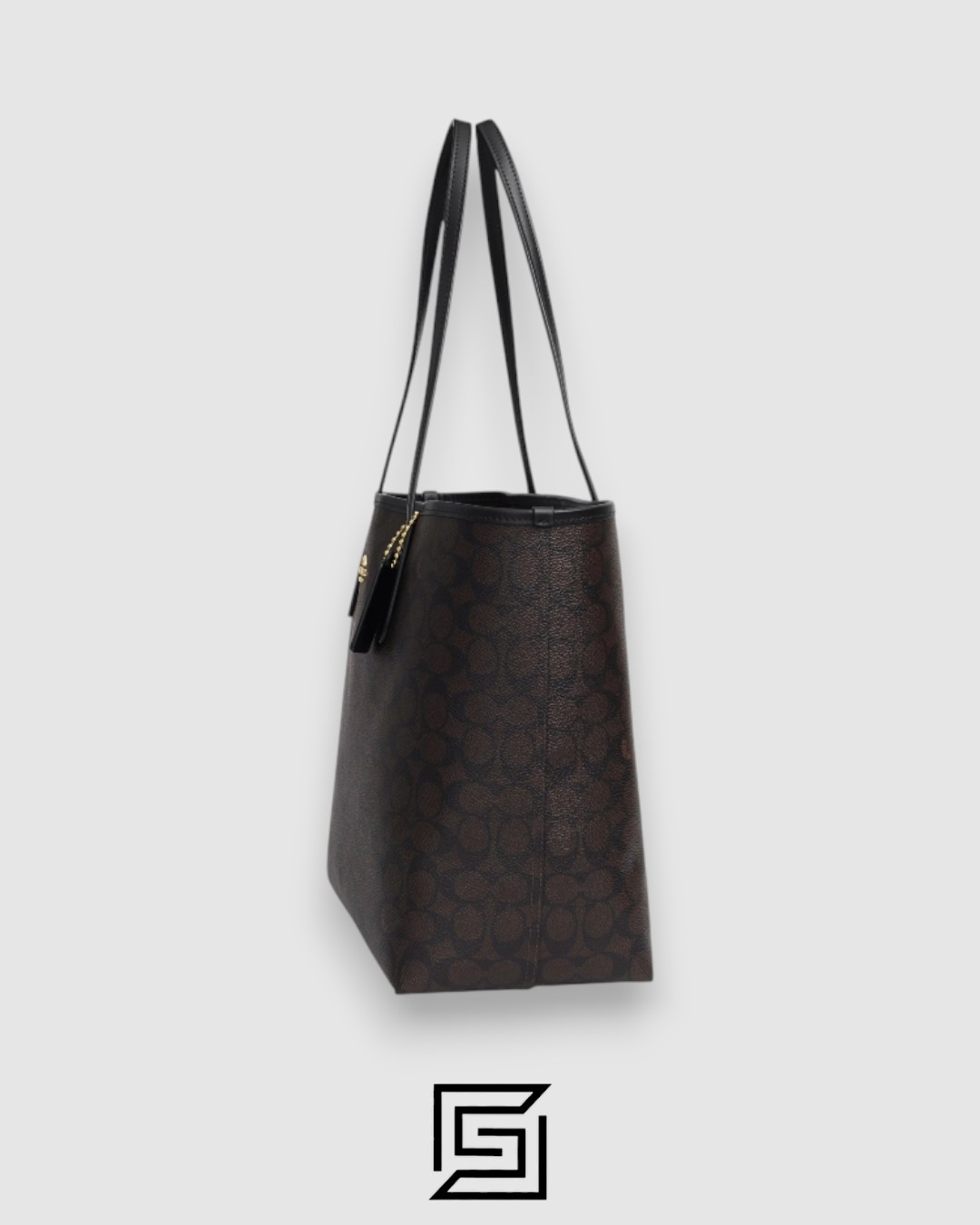 Coach City Tote Bag In Signature Canvas Dark Brown Style Number 5696 - Image 2