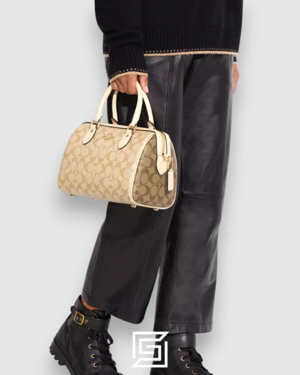 Coach Rowan Satchel Bag In Blocked Signature Canvas Style Number CH486