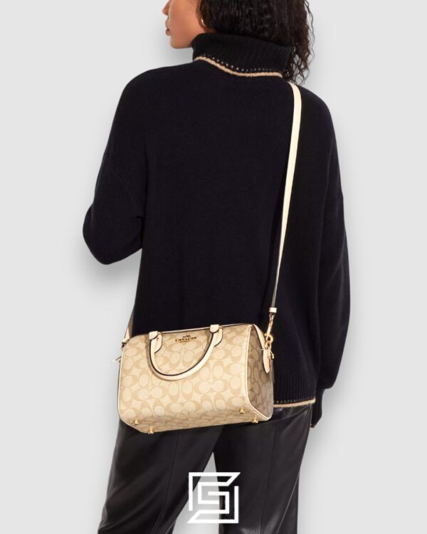 Coach Rowan Satchel Bag In Blocked Signature Canvas Style Number CH486