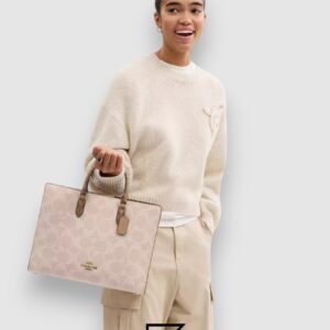 Coach Maggie Tote Bag In Blocked Signature Canvas Style Number CY677 - Image 8