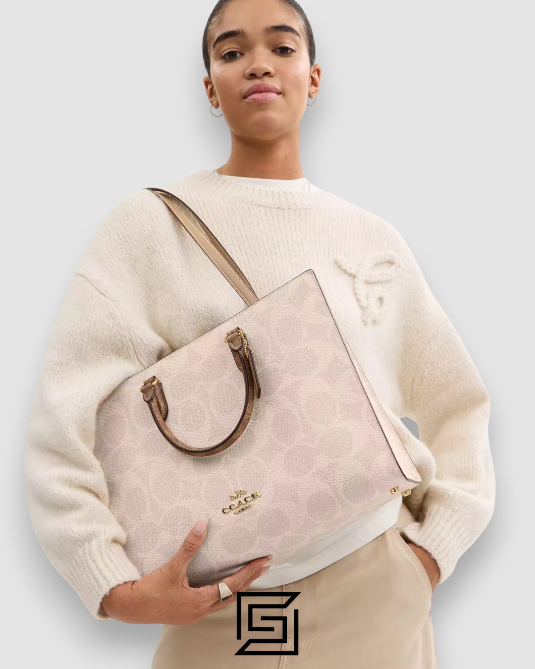 Coach Maggie Tote Bag In Blocked Signature Canvas Style Number CY677 - Image 7
