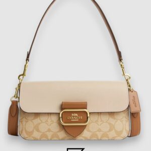 Coach Morgan Shoulder Bag in Blocked Signature Canvas and Refined Calf Leather – CR332-1 - Image 1
