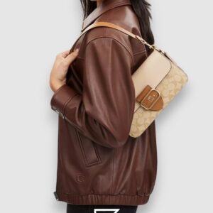 Coach Morgan Shoulder Bag in Blocked Signature Canvas and Refined Calf Leather – CR332-1 - Image 5