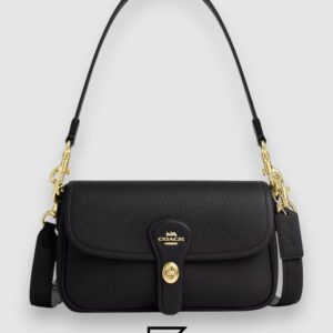 ⁦Coach Hadley Shoulder Bag in Refined Pebble Leather Black – CY683⁩ - الصورة ⁦1⁩