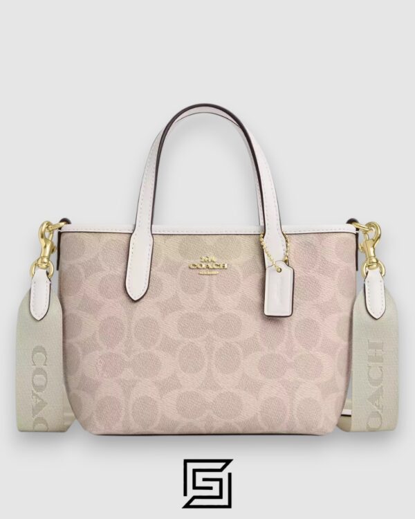 City Mini Tote Bag In Signature Canvas White CW032