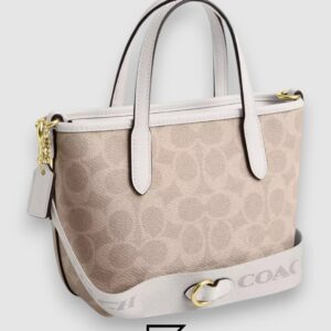 City Mini Tote Bag In Signature Canvas White CW032 - Image 2