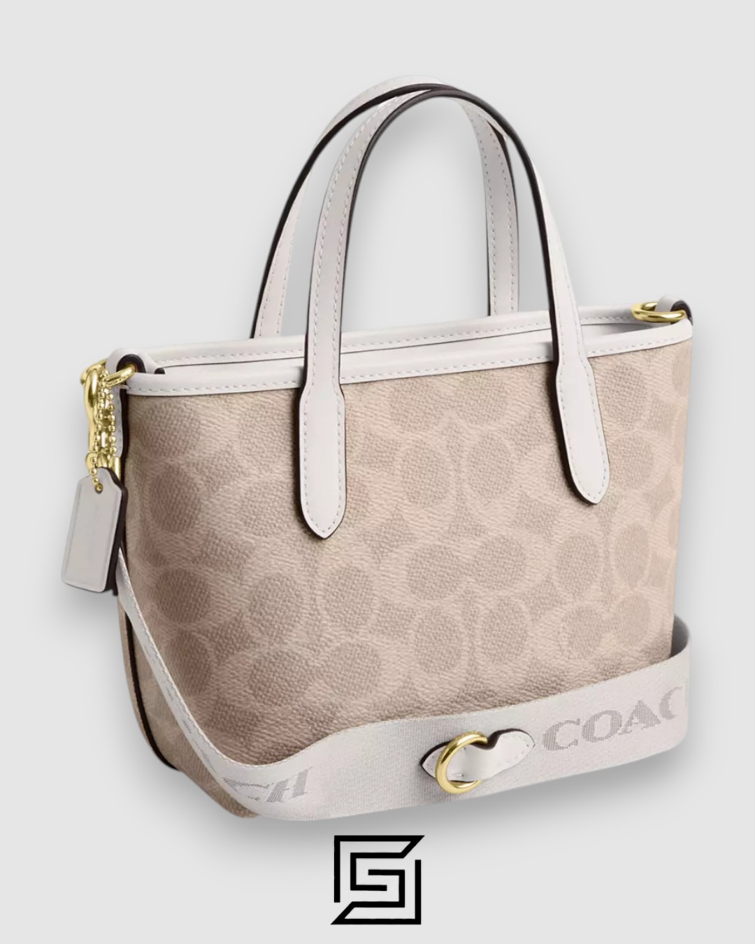 City Mini Tote Bag In Signature Canvas White CW032 - Image 2