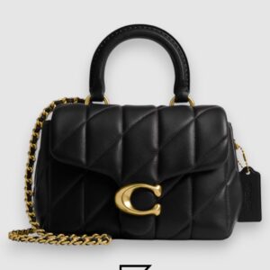 ⁦Tabby Top Handle Bag With Quilting Black CCC12⁩ - الصورة ⁦1⁩