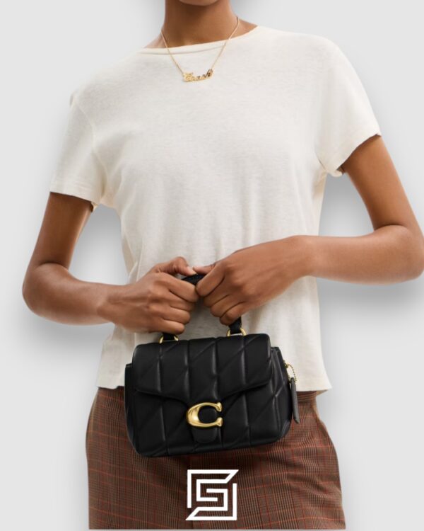Tabby Top Handle Bag With Quilting Black CCC12