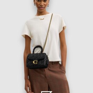 ⁦Tabby Top Handle Bag With Quilting Black CCC12⁩ - الصورة ⁦9⁩
