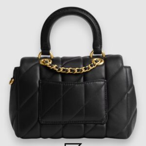 ⁦Tabby Top Handle Bag With Quilting Black CCC12⁩ - الصورة ⁦2⁩