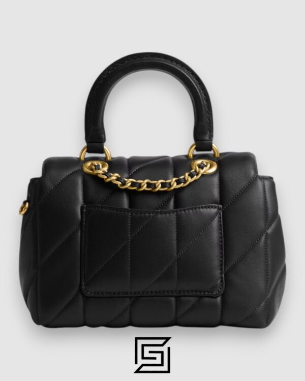 Tabby Top Handle Bag With Quilting Black CCC12