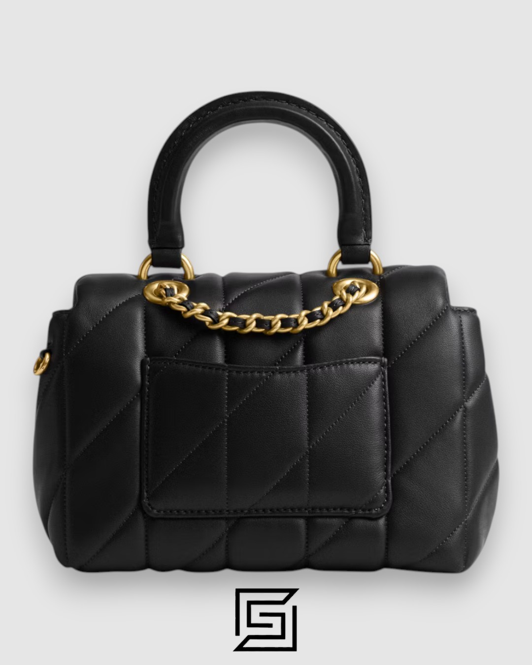 ⁦Tabby Top Handle Bag With Quilting Black CCC12⁩ - الصورة ⁦2⁩