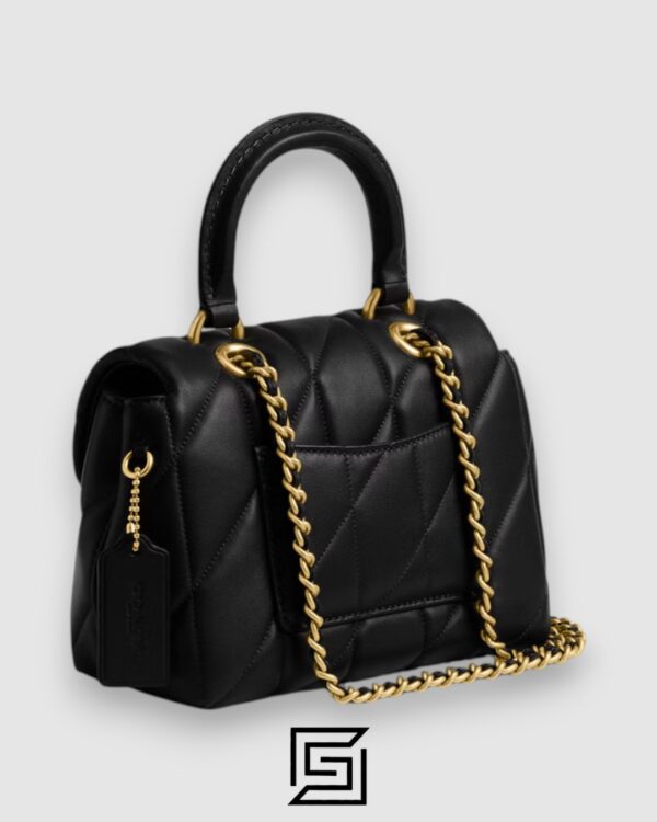 Tabby Top Handle Bag With Quilting Black CCC12