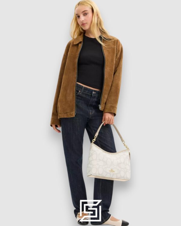 Coach Laurel Shoulder Bag In Sketch Signature Canvas Silver Style Number CBH87