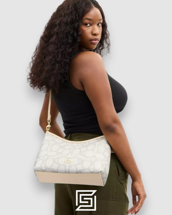 Coach Laurel Shoulder Bag In Sketch Signature Canvas Silver Style Number CBH87
