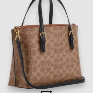 Mollie Tote Bag In Signature Canvas Brown Black Hand 1665 - Image 2