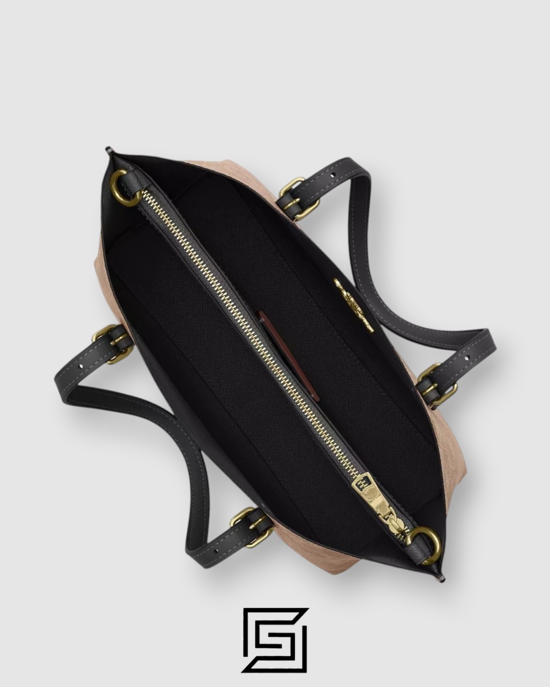 Mollie Tote Bag In Signature Canvas Brown Black Hand 1665 - Image 3