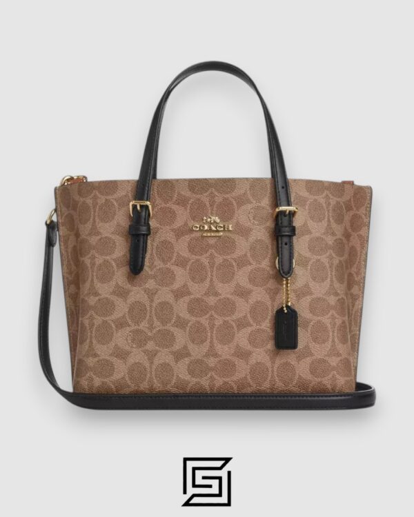 Mollie Tote Bag In Signature Canvas Brown Black Hand 1665