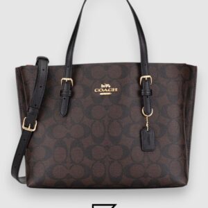 Mollie Tote Bag In Signature Canvas Dark Brown Black Hand 1665 - Image 1