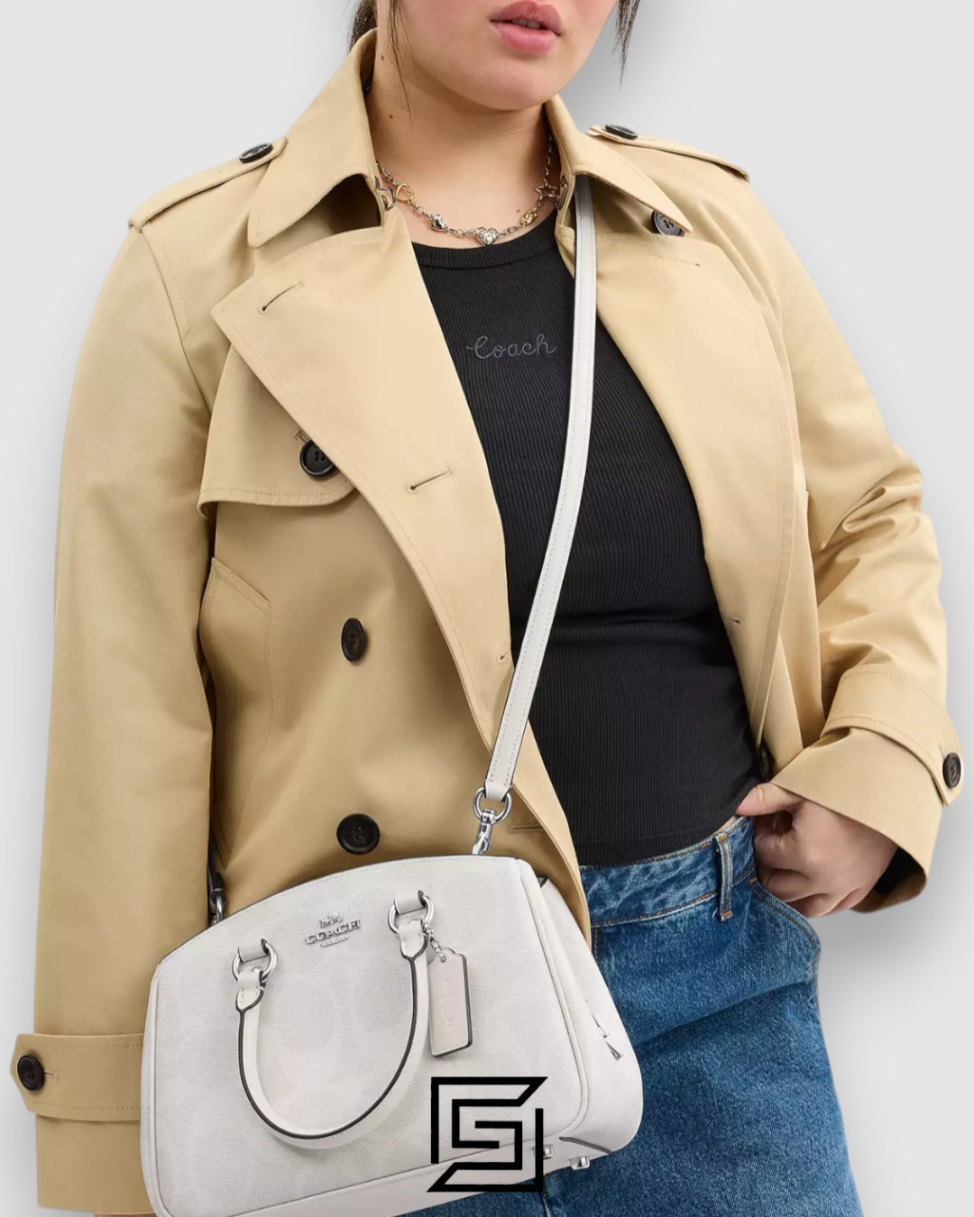 COACH Savannah Small Carryall Bag In Signature Canvas White CAL53 - Image 6