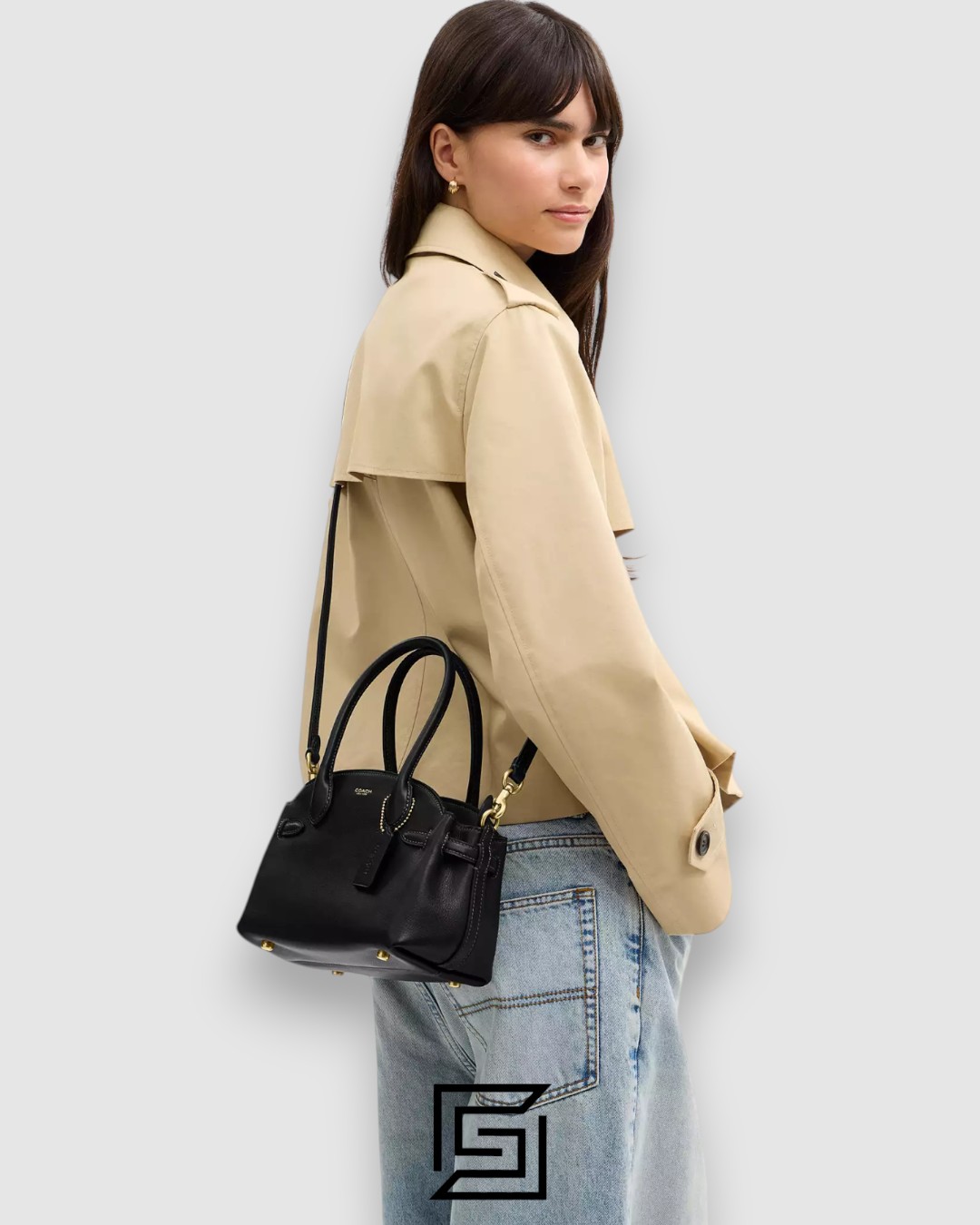 ⁦COACH Soft Empire Carryall Bag Black 21 CCY99⁩ - الصورة ⁦7⁩