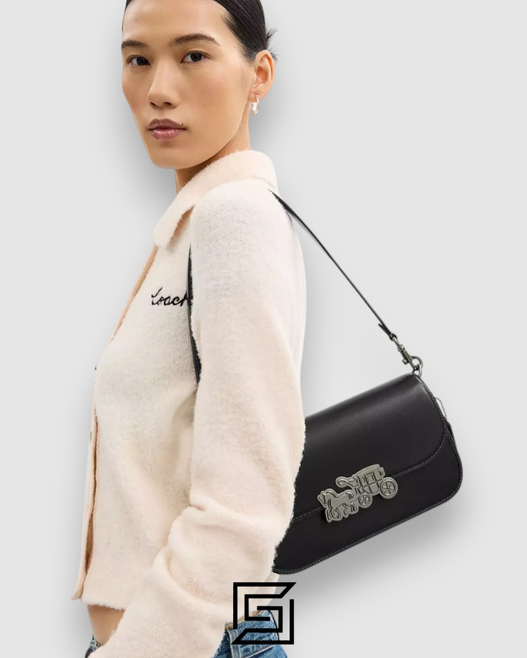 ⁦Coach Harper Shoulder Bag Black Style Number CE65⁩ - الصورة ⁦6⁩