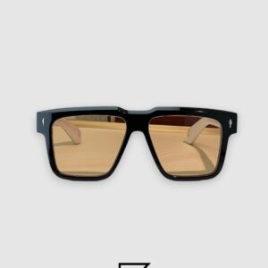 ⁦Jacques Marie Mage TRAMONTO Black Frame With Amber Lenses⁩ - الصورة ⁦1⁩