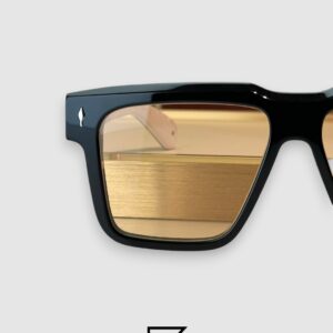 ⁦Jacques Marie Mage TRAMONTO Black Frame With Amber Lenses⁩ - الصورة ⁦2⁩