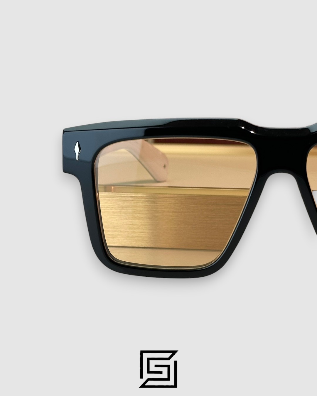⁦Jacques Marie Mage TRAMONTO Black Frame With Amber Lenses⁩ - الصورة ⁦2⁩