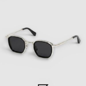 John Dalia LEO2 C164 Green/Silver Full-Rim Sunglasses with Green Lenses - Image 2